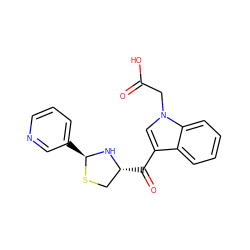 O=C(O)Cn1cc(C(=O)[C@@H]2CS[C@@H](c3cccnc3)N2)c2ccccc21 ZINC000013737502