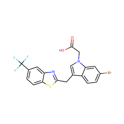 O=C(O)Cn1cc(Cc2nc3cc(C(F)(F)F)ccc3s2)c2ccc(Br)cc21 ZINC000011536149