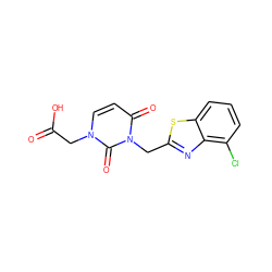 O=C(O)Cn1ccc(=O)n(Cc2nc3c(Cl)cccc3s2)c1=O ZINC000013761142