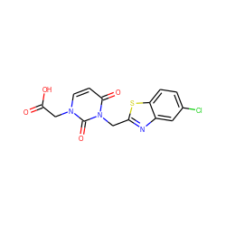 O=C(O)Cn1ccc(=O)n(Cc2nc3cc(Cl)ccc3s2)c1=O ZINC000001485771