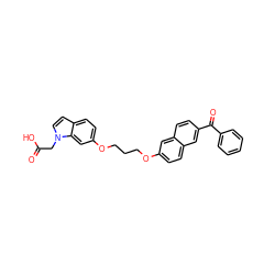 O=C(O)Cn1ccc2ccc(OCCCOc3ccc4cc(C(=O)c5ccccc5)ccc4c3)cc21 ZINC000013681516