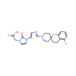 O=C(O)Cn1ccn(-c2cnc(N3CCC4(CCc5c(Cl)cccc5O4)CC3)s2)c1=O ZINC000200039494