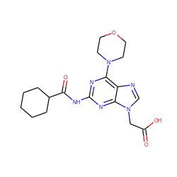 O=C(O)Cn1cnc2c(N3CCOCC3)nc(NC(=O)C3CCCCC3)nc21 ZINC000066102770