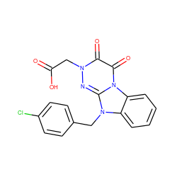 O=C(O)Cn1nc2n(Cc3ccc(Cl)cc3)c3ccccc3n2c(=O)c1=O ZINC000013470505