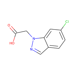 O=C(O)Cn1ncc2ccc(Cl)cc21 ZINC000196194184