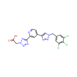 O=C(O)Cn1nnc(-c2cc(-c3cn(Cc4cc(Cl)c(Cl)c(Cl)c4)nn3)ccn2)n1 ZINC000073169982