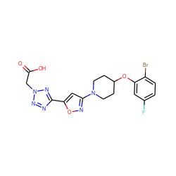 O=C(O)Cn1nnc(-c2cc(N3CCC(Oc4cc(F)ccc4Br)CC3)no2)n1 ZINC000043195878