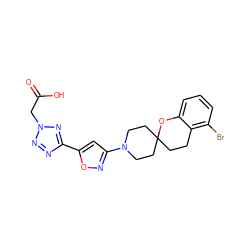 O=C(O)Cn1nnc(-c2cc(N3CCC4(CCc5c(Br)cccc5O4)CC3)no2)n1 ZINC000068245862