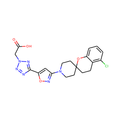 O=C(O)Cn1nnc(-c2cc(N3CCC4(CCc5c(Cl)cccc5O4)CC3)no2)n1 ZINC000143368371