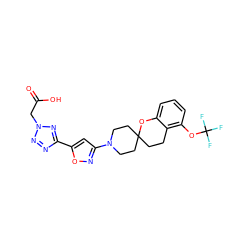 O=C(O)Cn1nnc(-c2cc(N3CCC4(CCc5c(OC(F)(F)F)cccc5O4)CC3)no2)n1 ZINC000068245859