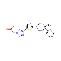 O=C(O)Cn1nnc(-c2cnc(N3CCC4(C=Cc5ccccc54)CC3)s2)n1 ZINC000143382432