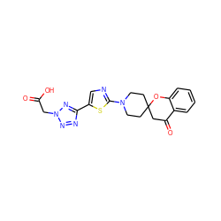 O=C(O)Cn1nnc(-c2cnc(N3CCC4(CC3)CC(=O)c3ccccc3O4)s2)n1 ZINC000143381988