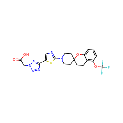 O=C(O)Cn1nnc(-c2cnc(N3CCC4(CCc5c(OC(F)(F)F)cccc5O4)CC3)s2)n1 ZINC000068245861