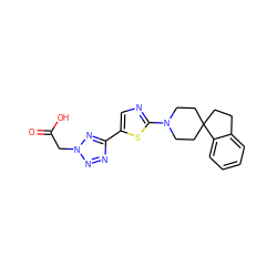 O=C(O)Cn1nnc(-c2cnc(N3CCC4(CCc5ccccc54)CC3)s2)n1 ZINC000200039280