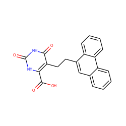 O=C(O)c1[nH]c(=O)[nH]c(=O)c1CCc1cc2ccccc2c2ccccc12 ZINC000098209549