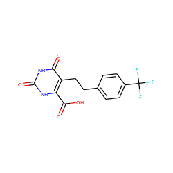 O=C(O)c1[nH]c(=O)[nH]c(=O)c1CCc1ccc(C(F)(F)F)cc1 ZINC000095920757