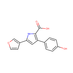 O=C(O)c1[nH]c(-c2ccoc2)cc1-c1ccc(O)cc1 ZINC000116535897