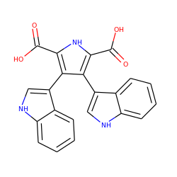 O=C(O)c1[nH]c(C(=O)O)c(-c2c[nH]c3ccccc23)c1-c1c[nH]c2ccccc12 ZINC000013387711