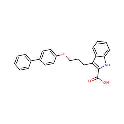 O=C(O)c1[nH]c2ccccc2c1CCCOc1ccc(-c2ccccc2)cc1 ZINC000095594723