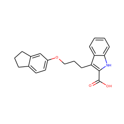 O=C(O)c1[nH]c2ccccc2c1CCCOc1ccc2c(c1)CCC2 ZINC000095595912