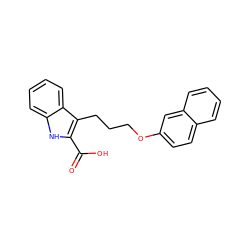 O=C(O)c1[nH]c2ccccc2c1CCCOc1ccc2ccccc2c1 ZINC000095597287