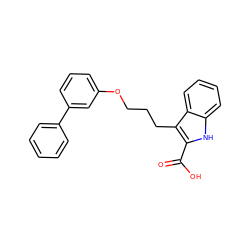 O=C(O)c1[nH]c2ccccc2c1CCCOc1cccc(-c2ccccc2)c1 ZINC000095597124