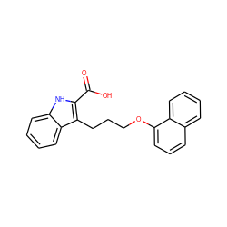 O=C(O)c1[nH]c2ccccc2c1CCCOc1cccc2ccccc12 ZINC000085224006