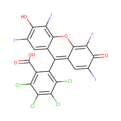 O=C(O)c1c(Cl)c(Cl)c(Cl)c(Cl)c1-c1c2cc(I)c(=O)c(I)c-2oc2c(I)c(O)c(I)cc12 ZINC000150338646