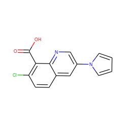 O=C(O)c1c(Cl)ccc2cc(-n3cccc3)cnc12 ZINC000063539354