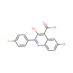 O=C(O)c1c(O)c(-c2ccc(Cl)cc2)nc2ccc(Br)cc12 ZINC000034305769