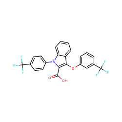 O=C(O)c1c(Oc2cccc(C(F)(F)F)c2)c2ccccc2n1-c1ccc(C(F)(F)F)cc1 ZINC000028526334