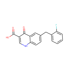 O=C(O)c1c[nH]c2ccc(Cc3ccccc3F)cc2c1=O ZINC000042921629