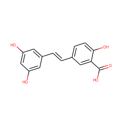 O=C(O)c1cc(/C=C/c2cc(O)cc(O)c2)ccc1O ZINC000653805758