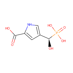 O=C(O)c1cc([C@H](O)P(=O)(O)O)c[nH]1 ZINC000026725467