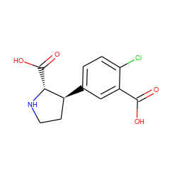 O=C(O)c1cc([C@H]2CCN[C@@H]2C(=O)O)ccc1Cl ZINC000220767262