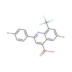 O=C(O)c1cc(-c2ccc(Br)cc2)nc2c(C(F)(F)F)cc(Br)cc12 ZINC000027621218