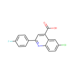 O=C(O)c1cc(-c2ccc(F)cc2)nc2ccc(Cl)cc12 ZINC000003757117