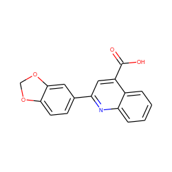 O=C(O)c1cc(-c2ccc3c(c2)OCO3)nc2ccccc12 ZINC000000035887