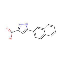 O=C(O)c1cc(-c2ccc3ccccc3c2)[nH]n1 ZINC000004244828