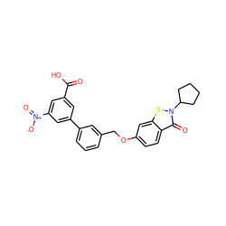 O=C(O)c1cc(-c2cccc(COc3ccc4c(=O)n(C5CCCC5)sc4c3)c2)cc([N+](=O)[O-])c1 ZINC000095573419