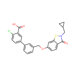 O=C(O)c1cc(-c2cccc(COc3ccc4c(=O)n(CC5CC5)sc4c3)c2)ccc1Cl ZINC000095576366