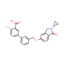 O=C(O)c1cc(-c2cccc(COc3ccc4c(c3)CN(C3CC3)C4=O)c2)ccc1Cl ZINC000066099482