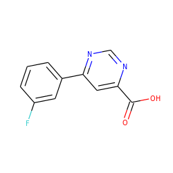 O=C(O)c1cc(-c2cccc(F)c2)ncn1 ZINC000117586460