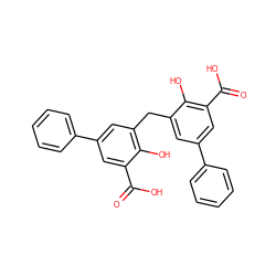 O=C(O)c1cc(-c2ccccc2)cc(Cc2cc(-c3ccccc3)cc(C(=O)O)c2O)c1O ZINC000028650538