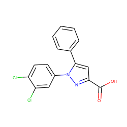 O=C(O)c1cc(-c2ccccc2)n(-c2ccc(Cl)c(Cl)c2)n1 ZINC000011801565