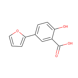 O=C(O)c1cc(-c2ccco2)ccc1O ZINC000016947430