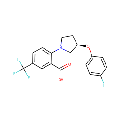 O=C(O)c1cc(C(F)(F)F)ccc1N1CC[C@@H](Oc2ccc(F)cc2)C1 ZINC000103251176