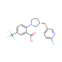 O=C(O)c1cc(C(F)(F)F)ccc1N1CC[C@H](Oc2ccc(Cl)nc2)C1 ZINC000103251186