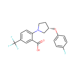 O=C(O)c1cc(C(F)(F)F)ccc1N1CC[C@H](Oc2ccc(F)cc2)C1 ZINC000103251174