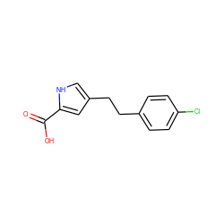 O=C(O)c1cc(CCc2ccc(Cl)cc2)c[nH]1 ZINC000034456441